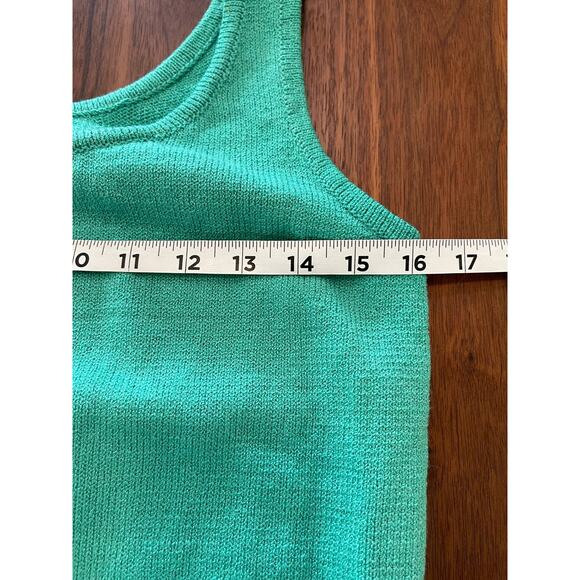 Vintage Jss women’s knit ware suit blazer & tank petite S green / white striped - Picture 10 of 16